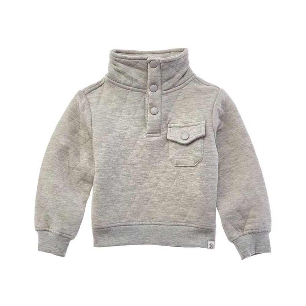 Sovereign Code Boys Columbia Mock Neck Sweater, Grey